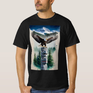 Haida Totem en Bald Eagle T-shirt