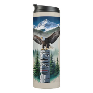 Haida Totem en Bald Eagle Thermosbeker