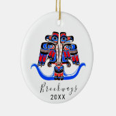 Haida Tribal Double Thunderbird Native American Keramisch Ornament (Rechts)