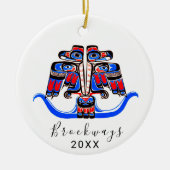 Haida Tribal Double Thunderbird Native American Keramisch Ornament (Voorkant)