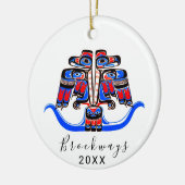 Haida Tribal Double Thunderbird Native American Keramisch Ornament (Links)