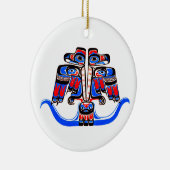 Haida Tribal Double Thunderbird Native American Keramisch Ornament (Rechts)