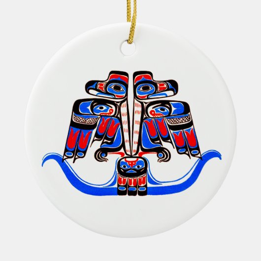 Haida Tribal Double Thunderbird Native American Keramisch Ornament (Voorkant)