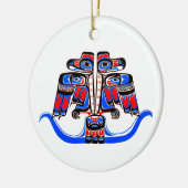 Haida Tribal Double Thunderbird Native American Keramisch Ornament (Links)