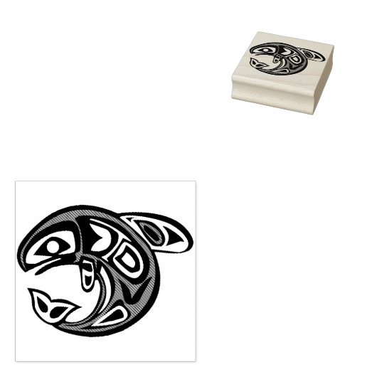 Haida Whale Rubber Stamp Rubberstempel (Gestempeld)