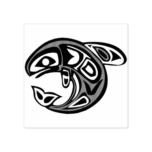 Haida Whale Rubber Stamp Rubberstempel (Afrduk)