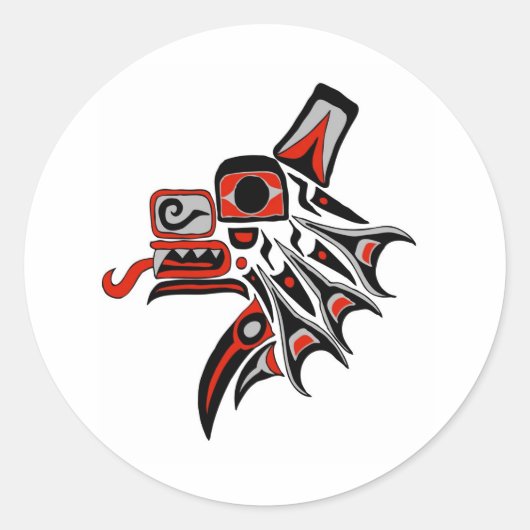 Haida Wolf 2012 Ronde Sticker (Voorkant)