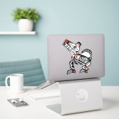 Haida Wolf Abstract Spirit Animal Red & Black Art Sticker (Laptop op bureau)