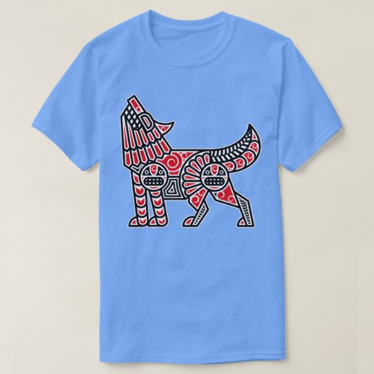 Haida Wolf American Indiano Indigeno T-shirt (Design voorkant)