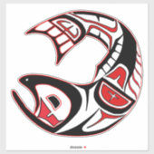 Haida Zalm Abstracte Vis Pacific Northwest Art Sticker (Vel)