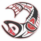 Haida Zalm Abstracte Vis Pacific Northwest Art Sticker (Voorkant)
