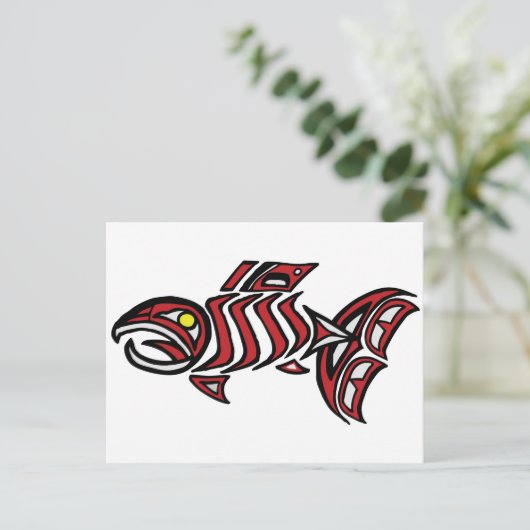 Haida-zalm Briefkaart (Staand voorkant)