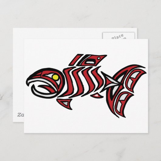 Haida-zalm Briefkaart (Voorkant / Achterkant)