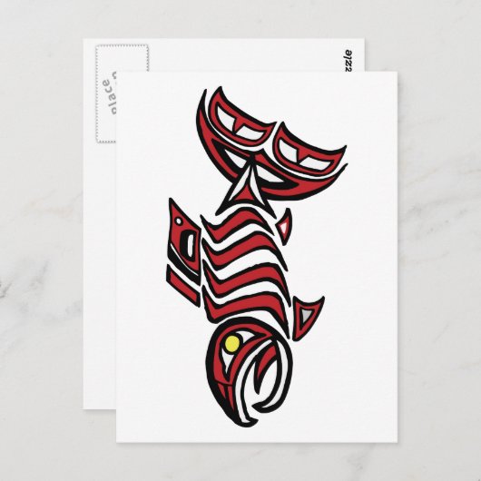 Haida zalm briefkaart (Voorkant / Achterkant)