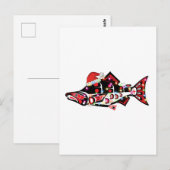 Haida Zalm Spirit Dier met Kerstverlichting Briefkaart (Voorkant / Achterkant)