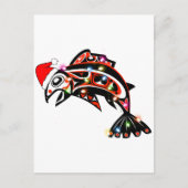 Haida Zalm Spirit Dier met Kerstverlichting Briefkaart (Voorkant)
