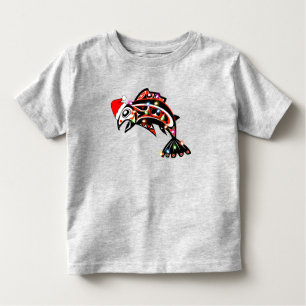Haida Zalm Spirit Dier met Kerstverlichting Kinder Shirts