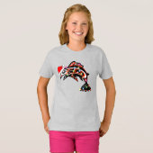 Haida Zalm Spirit Dier met Kerstverlichting T-shirt (Voorkant volledig)