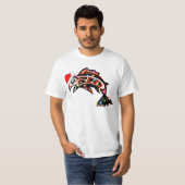 Haida Zalm Spirit Dier met Kerstverlichting T-shirt (Voorkant volledig)