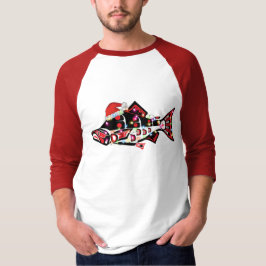 Haida Zalm Spirit Dier met Kerstverlichting T-shirt
