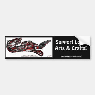 Haida ZEE OTTER & BABY Wildlife Art Auto Sticker
