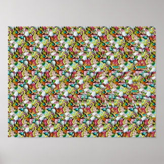 HAIENE STEREOGRAM 40 x 30 cm, Halfglans, Zonder Li Poster