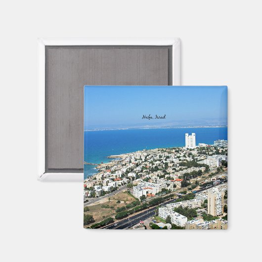 Haifa, Israël stadsgezicht foto Magneet (Voorkant / Achterkant)