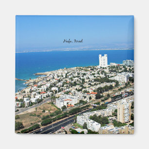Haifa, Israël stadsgezicht foto Magneet