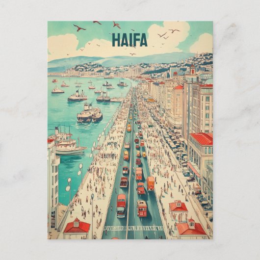 Haifa Israel Travel Briefkaart (Voorkant)