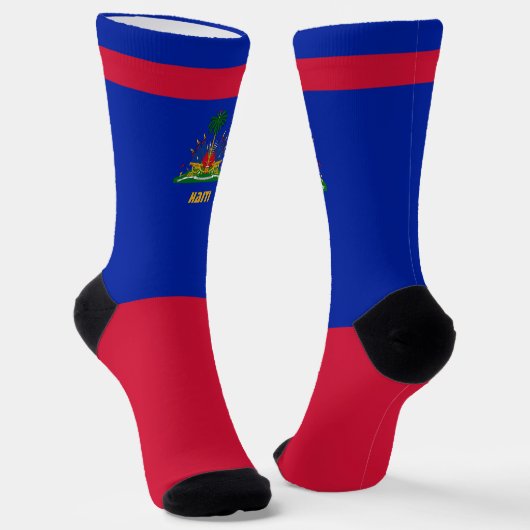 Haifa mode sokken, Haïtiaanse vlag, patriottisch Sokken (Gebogen)