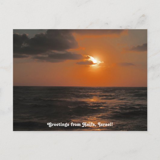 Haifa Sunset Briefkaart (Voorkant)