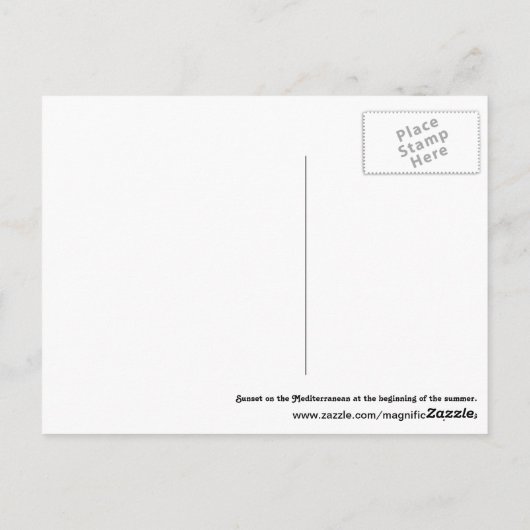 Haifa Sunset Briefkaart (Achterkant)