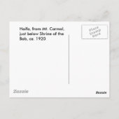 Haifa - van Mt. Carmel, jaren 20 Briefkaart (Achterkant)