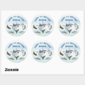 Haifisch Verjaardags Zwembad Feest Stickers (Vel)