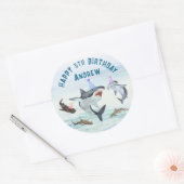 Haifisch Verjaardags Zwembad Feest Stickers (Envelop)