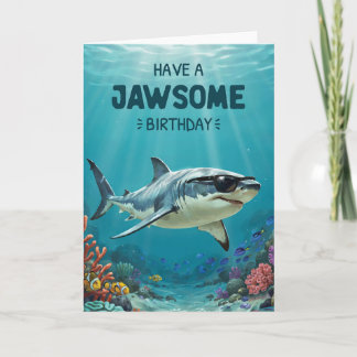 Haifisch-verjaardagskaart voor jongens en mannen kaart