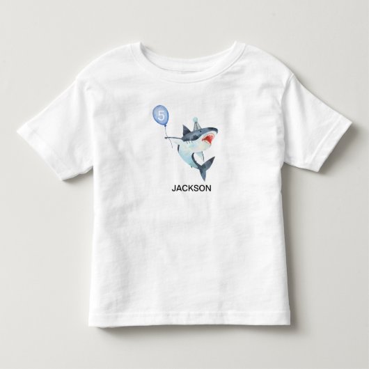Haifish T-shirt - Bewerkbaar nummer - Verjaardags (Voorkant)