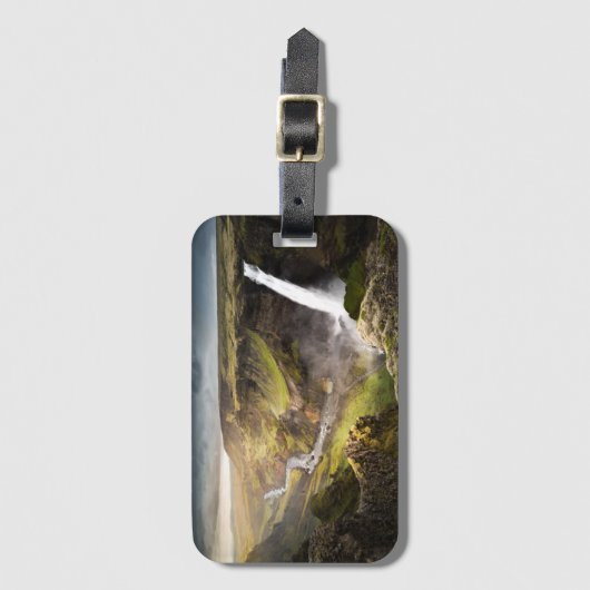 Haifoss Waterfall | Summer in Iceland Bagagelabel (Voorkant (verticaal))