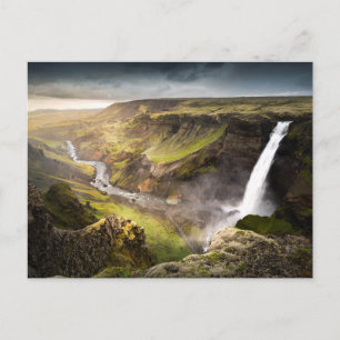 Haifoss Waterfall Summer in Iceland Briefkaart