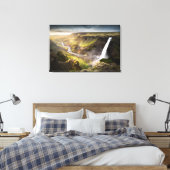 Haifoss Waterfall | Summer in Iceland Canvas Afdruk (Insitu (Slaapkamer))