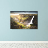 Haifoss Waterfall | Summer in Iceland Canvas Afdruk (Insitu (Houten vloer))