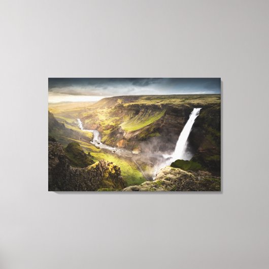 Haifoss Waterfall | Summer in Iceland Canvas Afdruk (Voorkant)