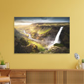 Haifoss Waterfall | Summer in Iceland Canvas Afdruk (Insitu (Woonkamer))