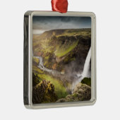 Haifoss Waterfall | Summer in Iceland Metalen Ornament (Rechts)