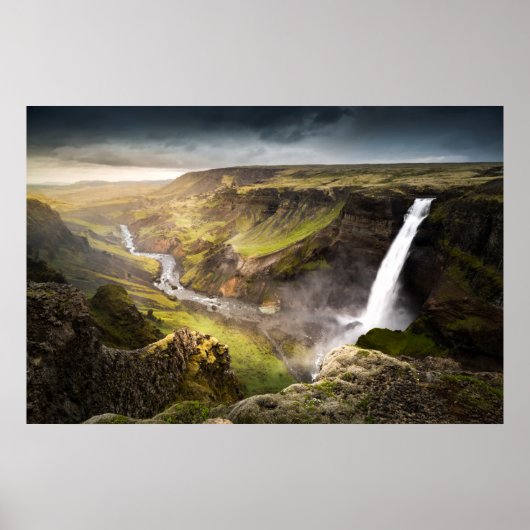 Haifoss Waterfall | Summer in Iceland Poster (Voorkant)