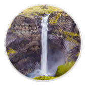 Haifoss waterval, IJsland Keramische Knop (Voorkant)