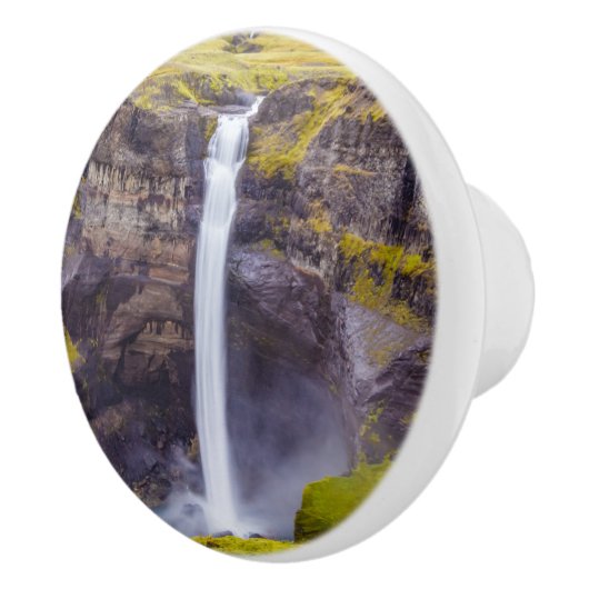 Haifoss waterval, IJsland Keramische Knop (Rechts)