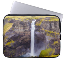 Haifoss waterval, IJsland Laptop Sleeve