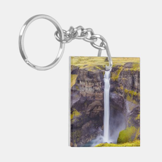 Haifoss waterval, IJsland Sleutelhanger (Voorkant Links)