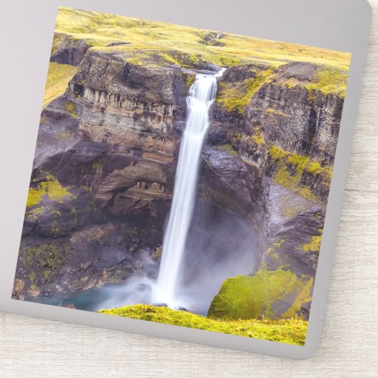 Haifoss waterval, IJsland Sticker (Detail)